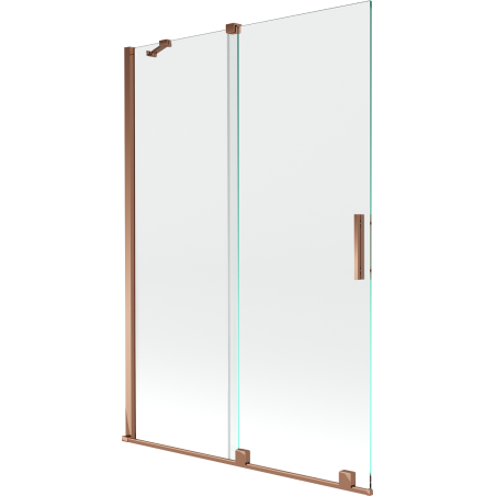 Mexen Velar zweiflügelige Badewannenabtrennung, verschiebbar, 120 x 150 cm, transparent, Roségold - 896-120-000-01-60