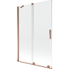 Mexen Velar 2-flügelige, verschiebbare Badewannenabtrennung 120 x 150 cm, transparent, Roségold - 896-120-000-01-60