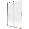 Mexen Velar zweiflügelige Badewannenabtrennung, verschiebbar, 120 x 150 cm, transparent, Roségold - 896-120-000-01-60