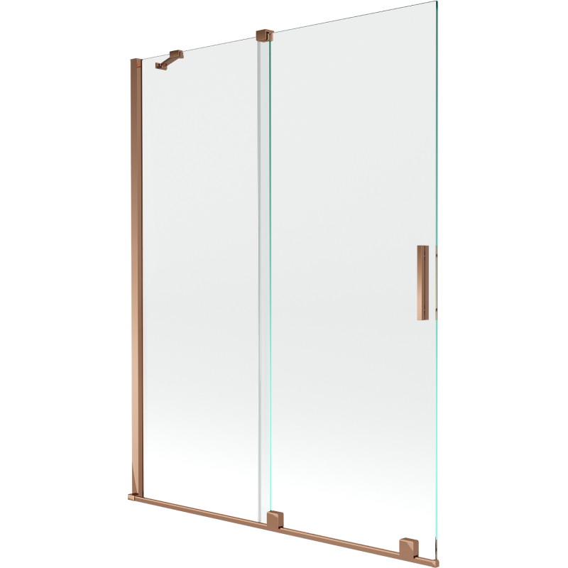 Mexen Velar Duschabtrennung, 2-flügelig, verschiebbar, 130 x 150 cm, transparent, Roségold - 896-130-000-01-60