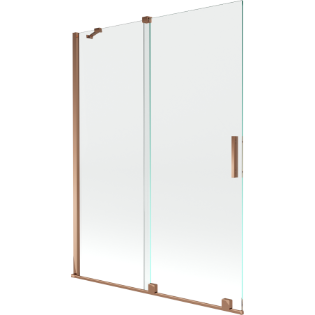 Mexen Velar Duschwand, 2-flügelig, verschiebbar, 130 x 150 cm, transparent, Roségold - 896-130-000-01-60