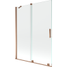 Mexen Velar Duschabtrennung, 2-flügelig, verschiebbar, 130 x 150 cm, transparent, Roségold - 896-130-000-01-60