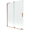 Mexen Velar Duschwand, 2-flügelig, verschiebbar, 130 x 150 cm, transparent, Roségold - 896-130-000-01-60