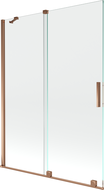 Mexen Velar Duschwand, 2-flügelig, verschiebbar, 130 x 150 cm, transparent, Roségold - 896-130-000-01-60