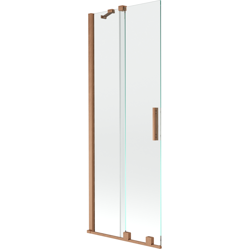 Mexen Velar Duschabtrennung 2-flügelig schiebbar 70 x 150 cm, transparent, gebürstetes Kupfer - 896-070-000-01-65