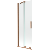 Mexen Velar zweiflügeliger, verschiebbarer Badewannenaufsatz 70 x 150 cm, transparent, gebürstetes Kupfer - 896-070-000-01-65