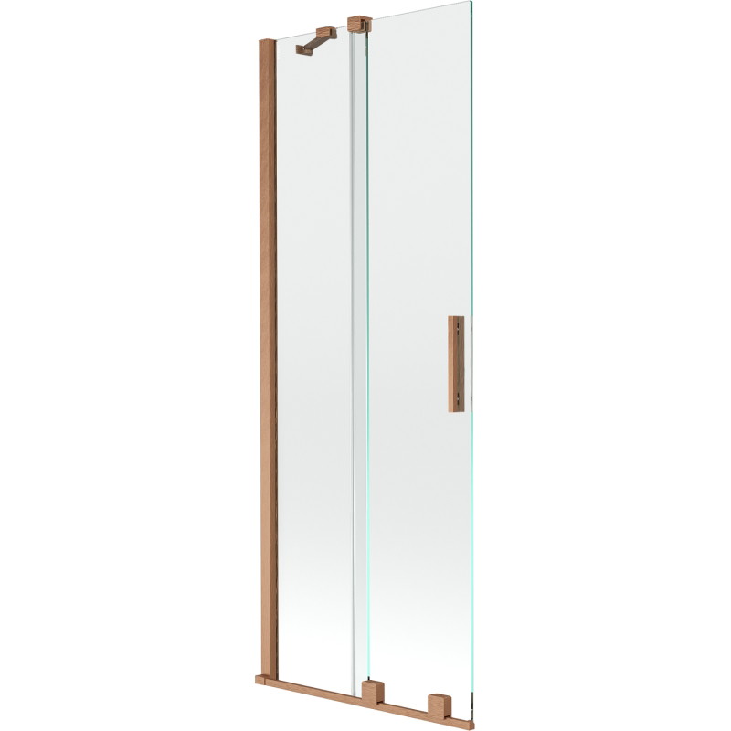 Mexen Velar 2-flügelige verschiebbare Badewannenabtrennung 75 x 150 cm, transparent, gebürstetes Kupfer - 896-075-000-01-65