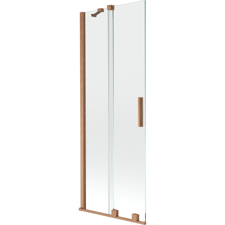 Mexen Velar 2-flügelige verschiebbare Badewannenabtrennung 75 x 150 cm, transparent, gebürstetes Kupfer - 896-075-000-01-65