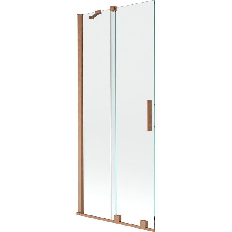 Mexen Velar zweiflügelige, verschiebbare Badewannenabtrennung 80 x 150 cm, transparent, gebürstetes Kupfer - 896-080-000-01-65