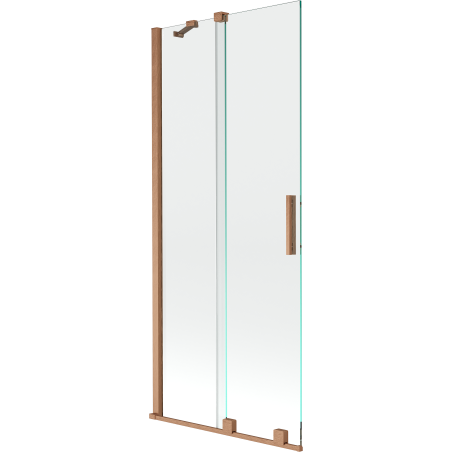 Mexen Velar Duschwand 2-flügelig verschiebbar 85 x 150 cm, transparent, gebürstetes Kupfer - 896-085-000-01-65