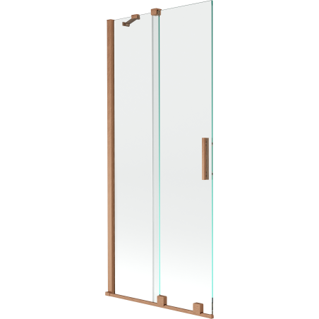 Mexen Velar zweiflügelige, verschiebbare Wannensichtblende 85 x 150 cm, transparent, gebürstetes Kupfer - 896-085-000-01-65