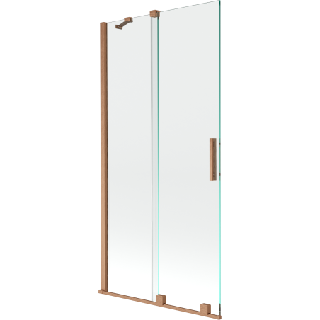 Mexen Velar Badewannenabtrennung 2-flügelig verschiebbar 90 x 150 cm, transparent, gebürstetes Kupfer - 896-090-000-01-65