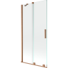 Mexen Velar zwei-flügelige, verschiebbare Badeabtrennung 95 x 150 cm, transparent, gebürstetes Kupfer - 896-095-000-01-65