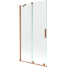Mexen Velar Wannenschutz 2-flügelig verschiebbar 100 x 150 cm, transparent, gebürstetes Kupfer - 896-100-000-01-65