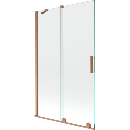 Mexen Velar zweiflügelige, verschiebbare Badewannenabtrennung 110 x 150 cm, transparent, gebürstetes Kupfer