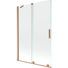 Mexen Velar zweiflügeliger, verschiebbarer Badewannenaufsatz 120 x 150 cm, transparent, gebürstetes Kupfer - 896-120-000-01-65