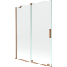 Mexen Velar 2-flügelige, verschiebbare Badewannenabtrennung 130 x 150 cm, transparent, gebürstetes Kupfer - 896-130-000-01-65