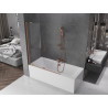 Mexen Velar 2-flügelige, verschiebbare Badewannenabtrennung 130 x 150 cm, transparent, gebürstetes Kupfer - 896-130-000-01-65
