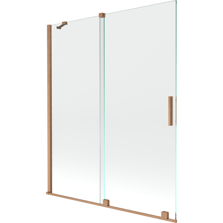 Mexen Velar Duschabtrennung 2-flügelig, verschiebbar 140 x 150 cm, transparent, gebürstetes Kupfer - 896-140-000-01-65