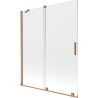 Mexen Velar Duschabtrennung 2-flügelig, verschiebbar 140 x 150 cm, transparent, gebürstetes Kupfer - 896-140-000-01-65
