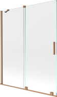 Mexen Velar 2-flügelige, verschiebbare Badewannenabtrennung 140 x 150 cm, transparent, gebürstetes Kupfer - 896-140-000-01-65