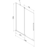 Mexen Velar Duschabtrennung 2-flügelig, verschiebbar 140 x 150 cm, transparent, gebürstetes Kupfer - 896-140-000-01-65