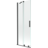 Mexen Velar Badewannenabtrennung 2-flügelig verschiebbar 75 x 150 cm, transparent, gebürstetes Gun Grau - 896-075-000-01-66