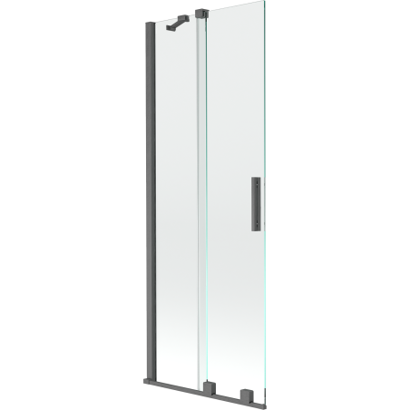 Mexen Velar zweiteiliger verschiebbarer Badewannenaufsatz 70 x 150 cm, transparent, Gun Gray gebürstet - 896-070-000-01-66