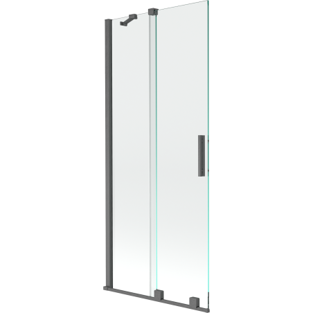 Mexen Velar Duschabtrennung ausziehbar, 2-teilig, 85 x 150 cm, transparent, gebürstetes Gun Gray - 896-085-000-01-66