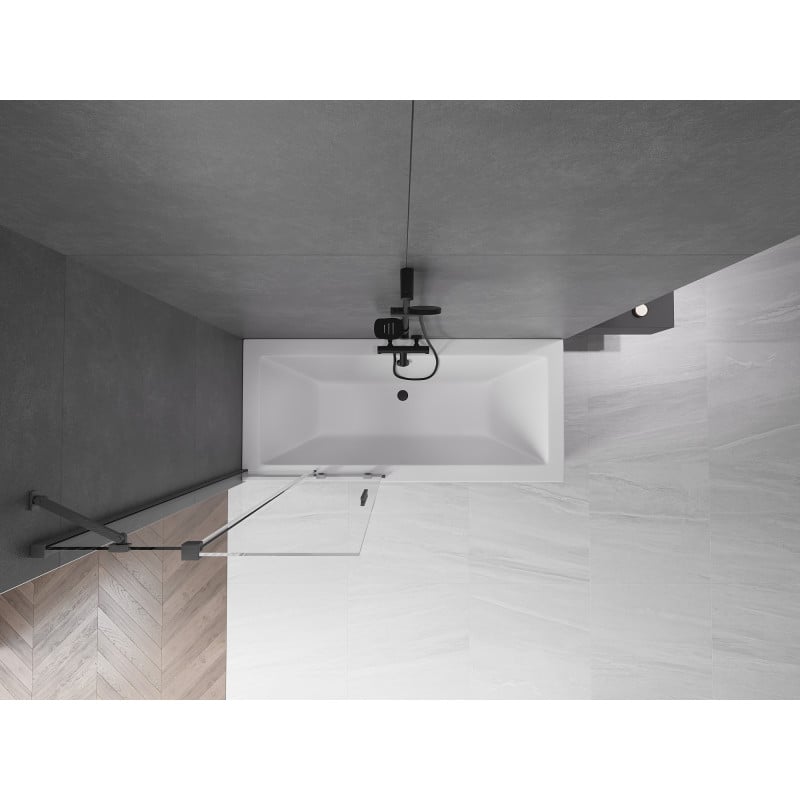 Mexen Velar Duschabtrennung ausziehbar, 2-teilig, 85 x 150 cm, transparent, gebürstetes Gun Gray - 896-085-000-01-66