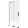 Mexen Velar 2-flügelige, verschiebbare Badewannenabtrennung 90 x 150 cm, transparent, gebürstetes Gun Gray - 896-090-000-01-66