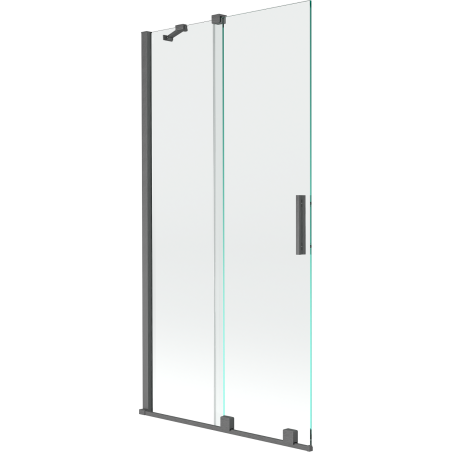 Mexen Velar Duschabtrennung 2-flügelig, verschiebbar 95 x 150 cm, transparent, gebürstet in Gun Gray - 896-095-000-01-66