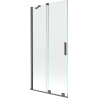 Mexen Velar Duschabtrennung 2-flügelig, verschiebbar 95 x 150 cm, transparent, gebürstet in Gun Gray - 896-095-000-01-66