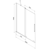 Mexen Velar Duschabtrennung, 2-flügelige Schiebetür, 100 x 150 cm, transparent, gebürstetes Gun Gray - 896-100-000-01-66