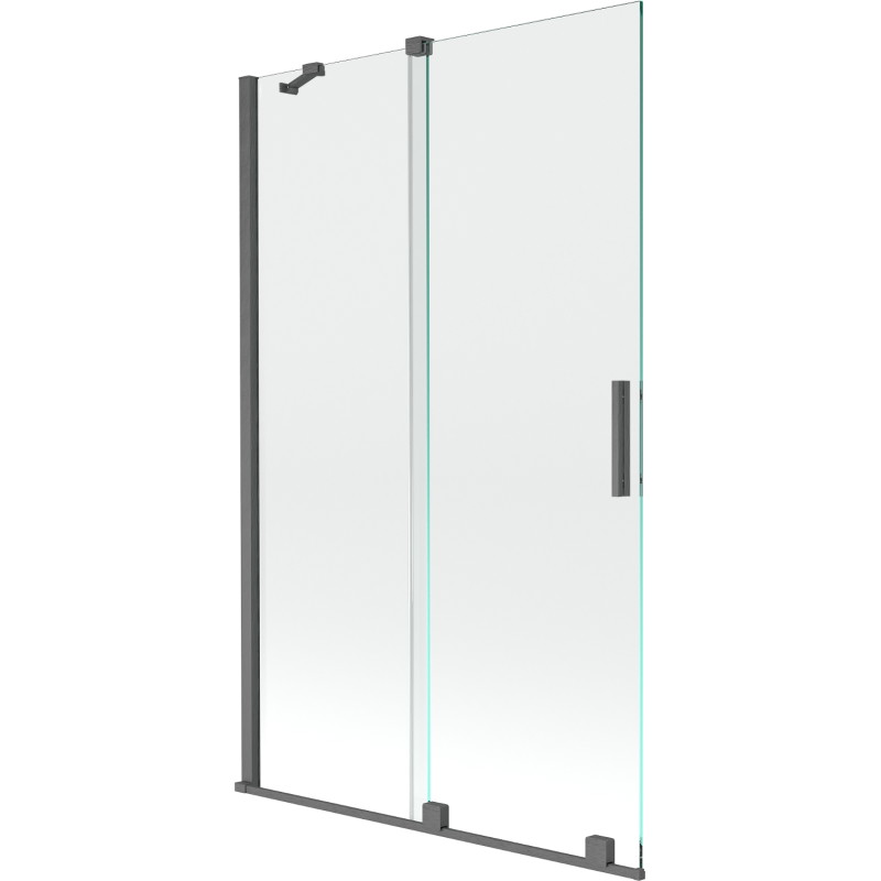 Mexen Velar 2-flügelige Duschwand, verschiebbar 110 x 150 cm, transparent, gebürstetes Gun Gray - 896-110-000-01-66
