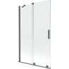 Mexen Velar 2-flügelige Duschwand 110 x 150 cm, transparent, gebürstetes Gun Gray - 896-110-000-01-66