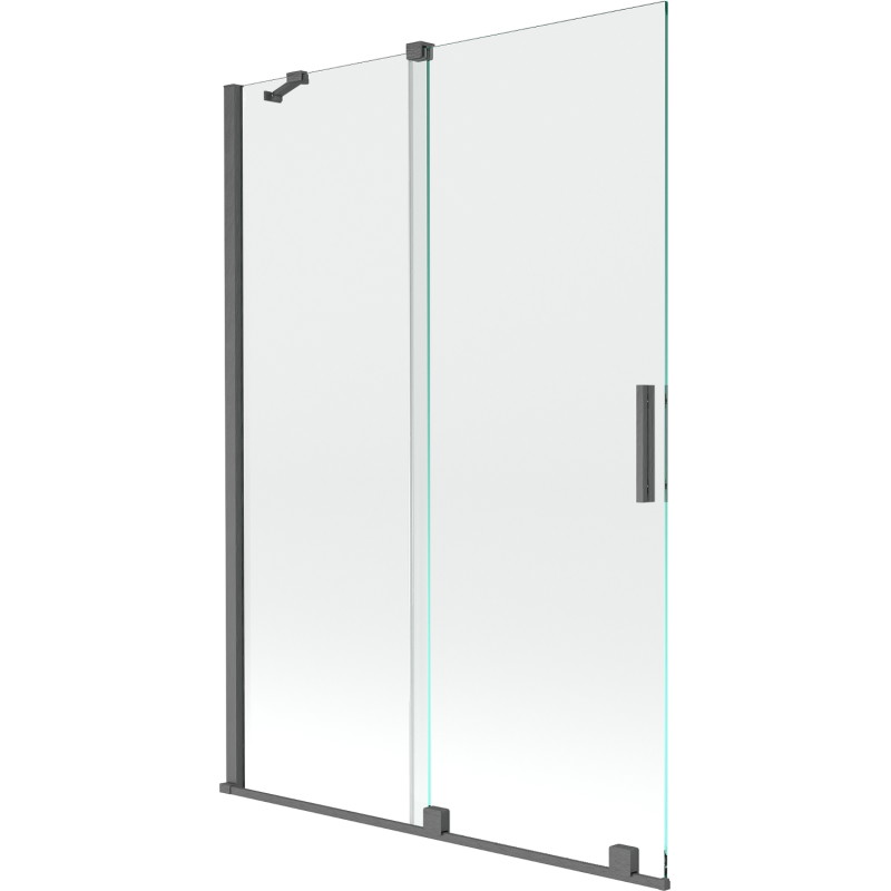 Mexen Velar 2-flügelige Duschwand, verschiebbar, 120 x 150 cm, transparent, gun gray gebürstet - 896-120-000-01-66