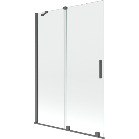 Mexen Velar Duschabtrennung 2-flügelig, verschiebbar 120 x 150 cm, transparent, gebürstet gun gray - 896-120-000-01-66