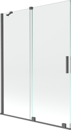 Mexen Velar 2-flügelige, verschiebbare Wannentrennwand 130 x 150 cm, transparent, gebürstetes Gun Gray - 896-130-000-01-66