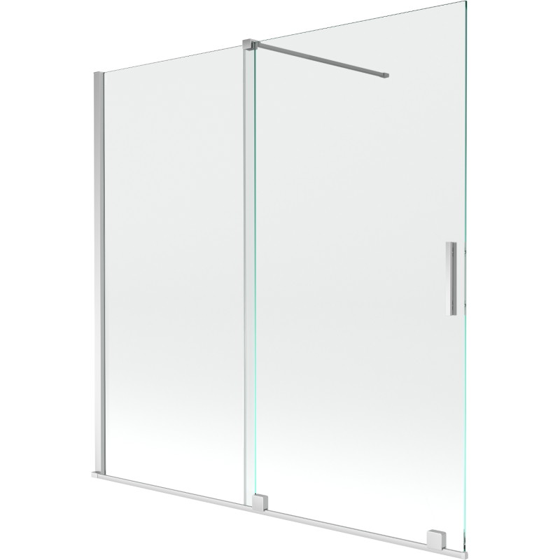 Mexen Velar 2-flügelige, verschiebbare Badewannenabtrennung 160 x 150 cm, transparent, chrom - 896-160-000-01-01