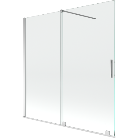 Mexen Velar 2-flügelige, verschiebbare Badewannenabtrennung 160 x 150 cm, transparent, chrom - 896-160-000-01-01
