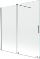 Mexen Velar 2-flügelige, verschiebbare Badewannenabtrennung 160 x 150 cm, transparent, Chrom - 896-160-000-01-01