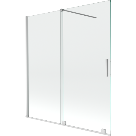 Mexen Velar 2-flügelige verschiebbare Badewannenwand 150 x 150 cm, transparent, Chrom - 896-150-000-01-01