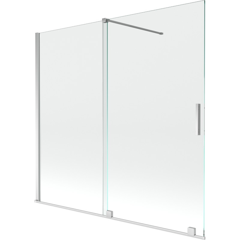 Mexen Velar 2-flügelige, verschiebbare Badewannenabtrennung 170 x 150 cm, transparent, Chrom - 896-170-000-01-01