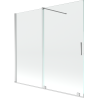 Mexen Velar duschabtrennung für die badewanne, 2-flügel, schiebbar, 170 x 150 cm, transparent, chrom - 896-170-000-01-01