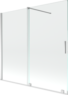 Mexen Velar Duschabtrennung 2-flügelig verschiebbar 170 x 150 cm, transparent, chrom - 896-170-000-01-01