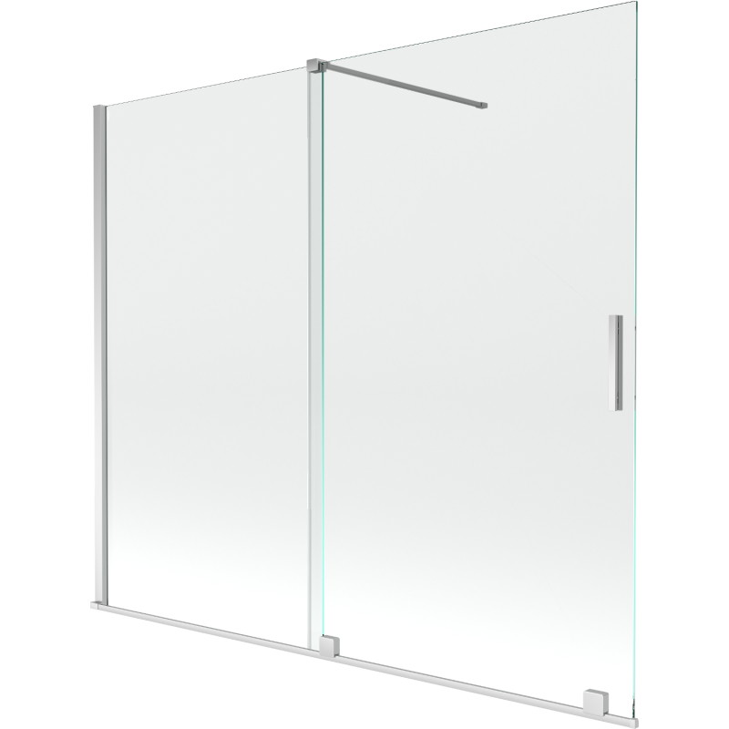 Mexen Velar 2-flügelige Schiebeduschabtrennung 180 x 150 cm, transparent, Chrom - 896-180-000-01-01
