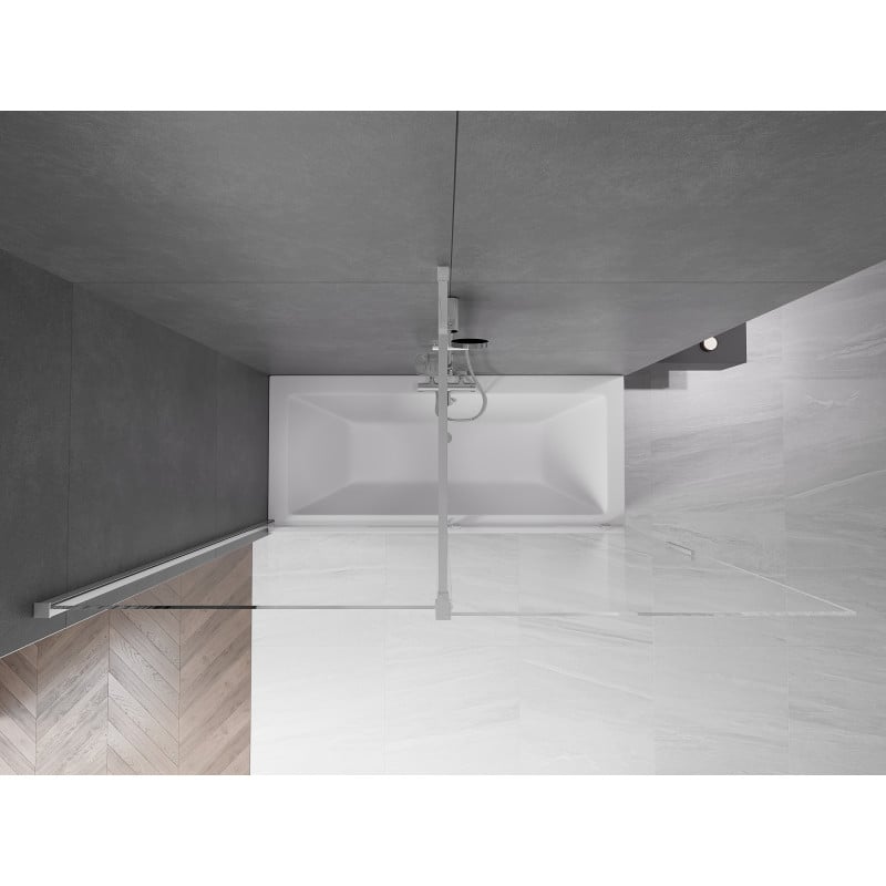 Mexen Velar Duschabtrennung 2-teilig verschiebbar 180 x 150 cm, transparent, Chrom - 896-180-000-01-01