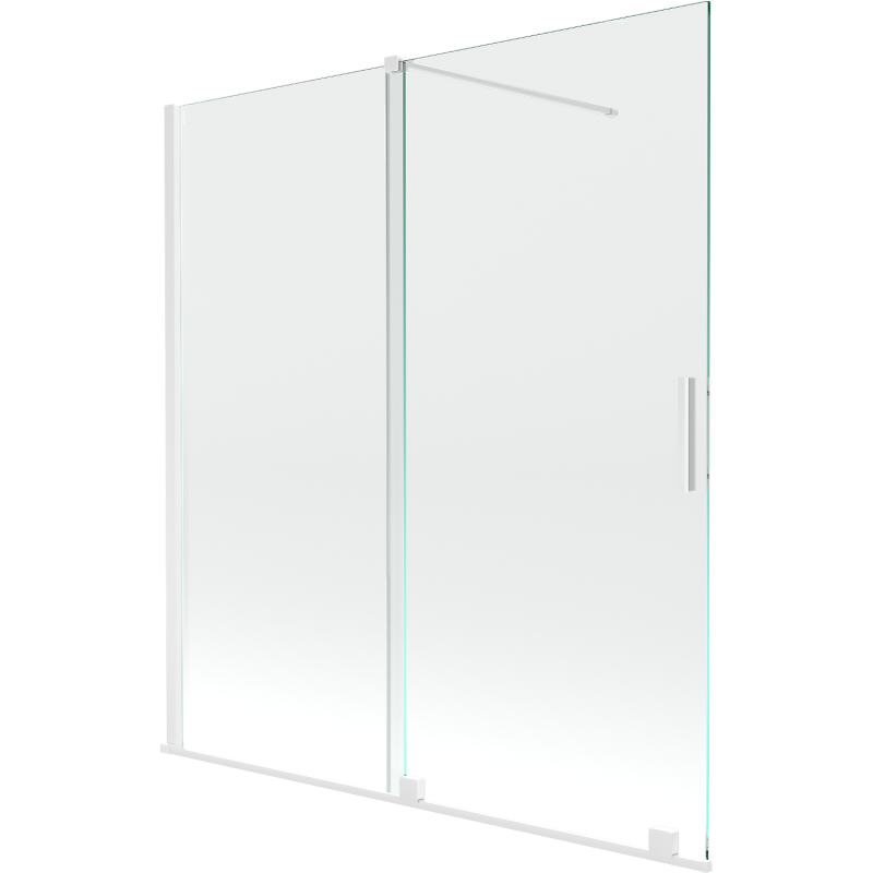 Mexen Velar Duschabtrennung, 2-flügelig, Schiebetür 150 x 150 cm, transparent, weiß - 896-150-000-01-20