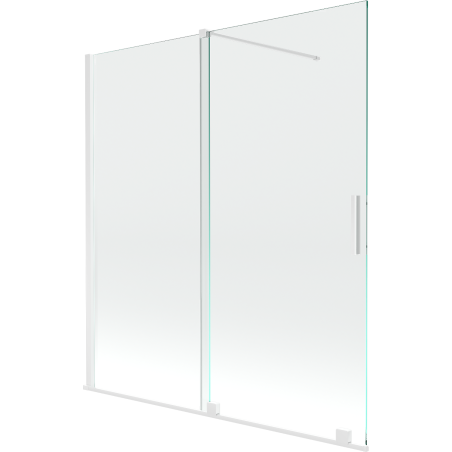 Mexen Velar Duschabtrennung, 2-flügelig, Schiebetür 150 x 150 cm, transparent, weiß - 896-150-000-01-20